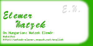 elemer watzek business card